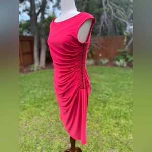 Adrianna Papell Riched Cocktail Dress  with side Beading